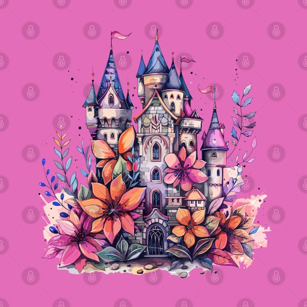 Vintage Magical Garden palace Botanical Princess Castle by RetroZin