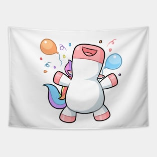 kawaii unicorn celebrating Tapestry