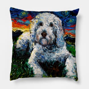 White Goldendoodle Night Pillow