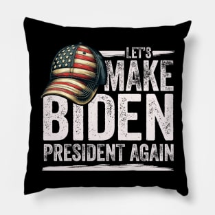 Make Biden President Again - Patriotic American Flag Cap Pillow