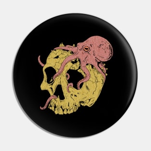 Octopus on skull Pin