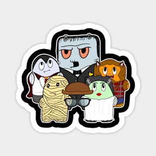 Cute Halloween Monsters Group Magnet