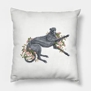 Deerhound and roses Pillow