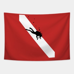 Vintage Dive Flag Scuba Diving Classic Red White Tapestry