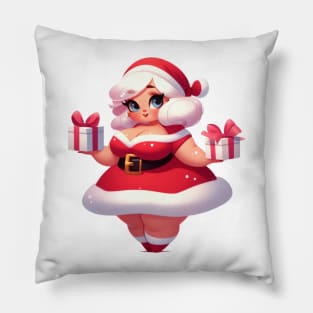 Curvy Mrs. Claus Illustration Pillow