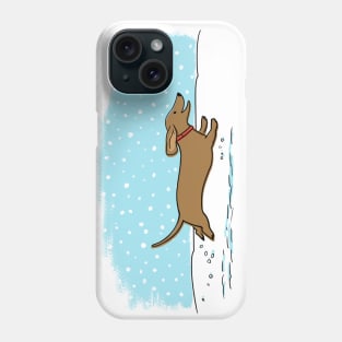 Cute Dachshund Snow Holiday | Winter Wiener Dog Phone Case