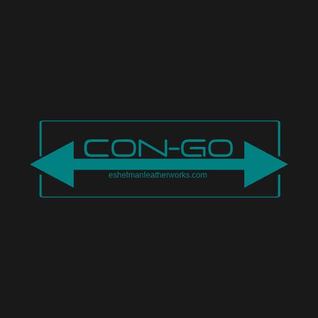 Compact Con-Go logo design in teal by Eshelman Leatherworks