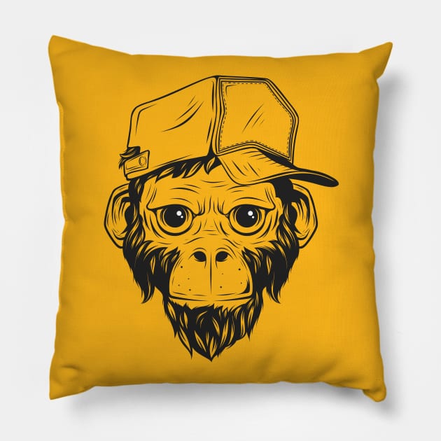 Baby Chimpanzee Pillow by Mako Design 