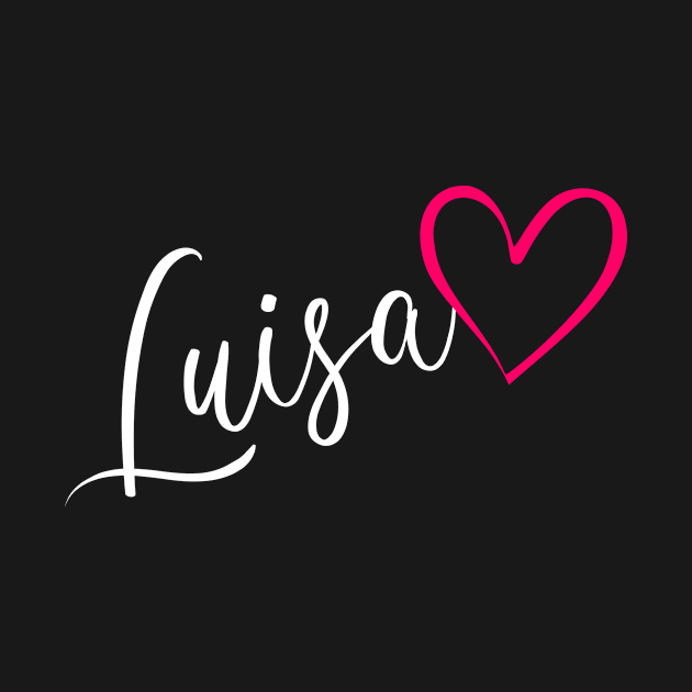 Luisa Name Calligraphy Pink Heart by xsylx