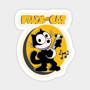 Felix the Cat Plays Banjo Old School Retro Cat Cartoon Art Magnet