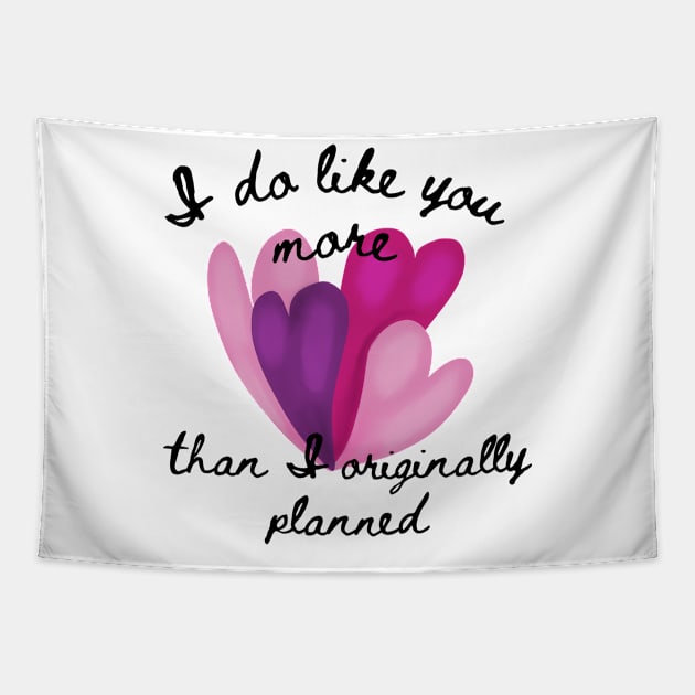 I do like you more than I originally planned. Black Font Tapestry by wildjellybeans