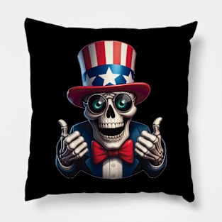 Sugar Skull Uncle Sam - Thumbs Up Pillow