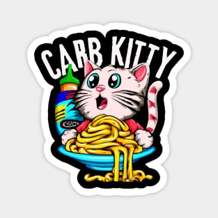 Carb Kitty - funny cat eating noodles Magnet