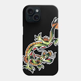 Traditional Twisting Dragon Tattoo Design Phone Case