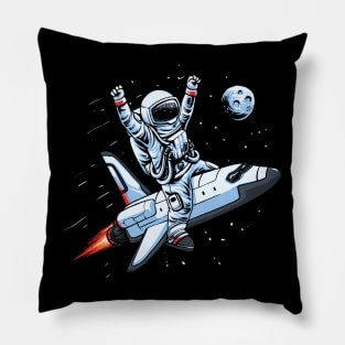 Flying Spaceship Astronaut Pillow