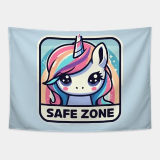 Cute unicorn safe zone Tapestry