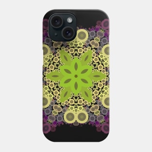 Dot Mandala Flower Green Yellow and Purple Phone Case