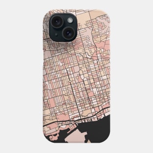 Toronto Map Pattern in Soft Pink Pastels Phone Case