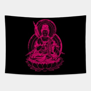 Pink Buddha Illustration Tapestry