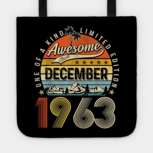 Awesome Since December 1963 Vintage 60th Birthday Tote