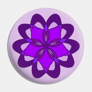 Geometric Purple Flower Pin