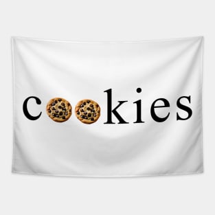 Cookies Black Text Tapestry