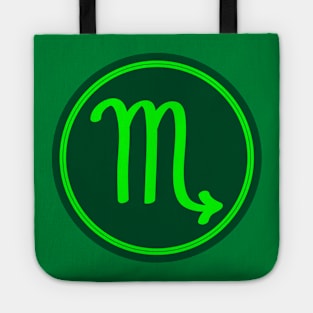 Cool Green Scorpio Symbol Tote