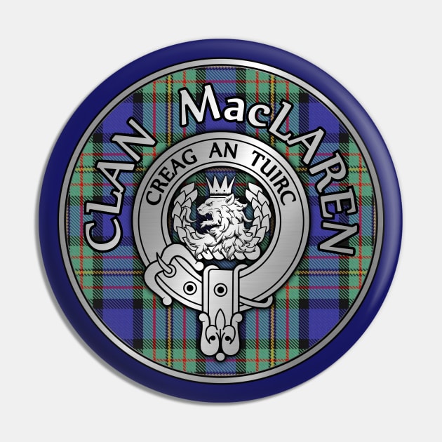 Clan MacLaren Crest & Tartan Pin by Taylor'd Designs