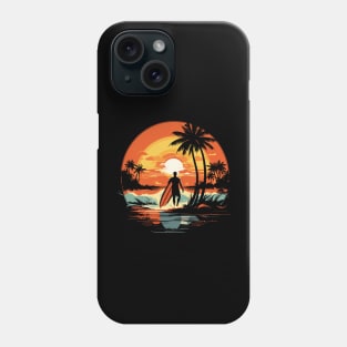 Surfboard master, summer surfing, sunset hunting v3 Phone Case