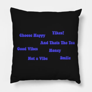 Bright Blue VSCO Word Sticker Pack Pillow