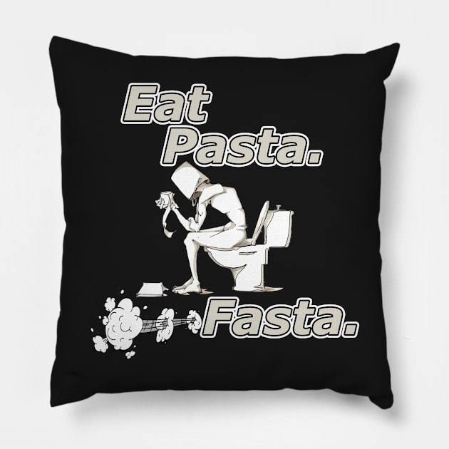 Eat Pasta. Run Fasta Pillow by RedoneDesignART