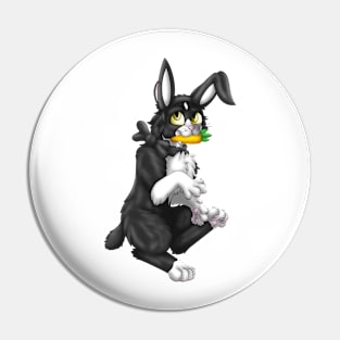 Bobtail BunnyCat: Tuxedo Bicolor (Black) Pin