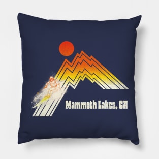 Mammoth Lakes California 70s/80s Retro Souvenir Style Skiing Pillow