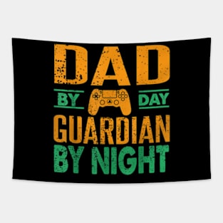 Dad by Day Guardian By Night Gaming Gamer Dad Tapestry