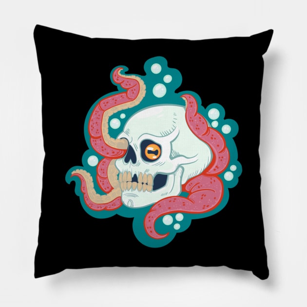 Skull & Tentacles Pillow by The Asylum Countess