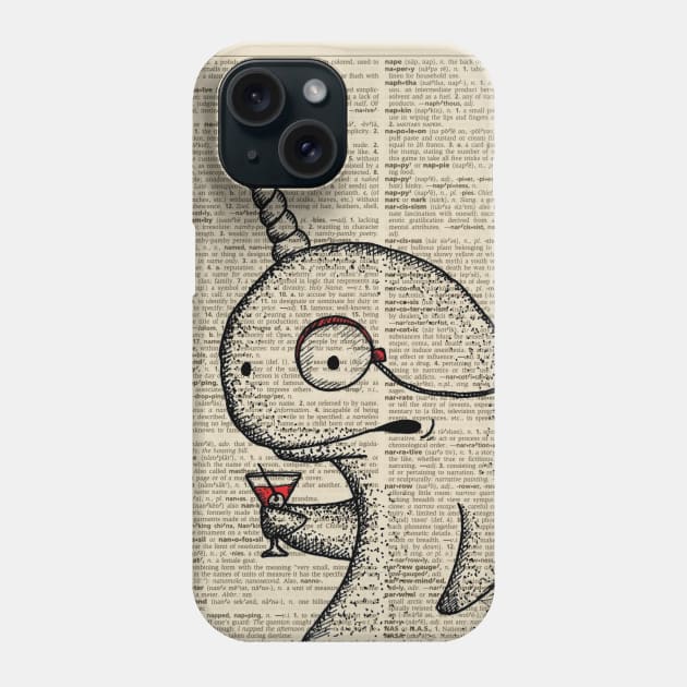 Narhwal with Monocle Phone Case by tamiboyce