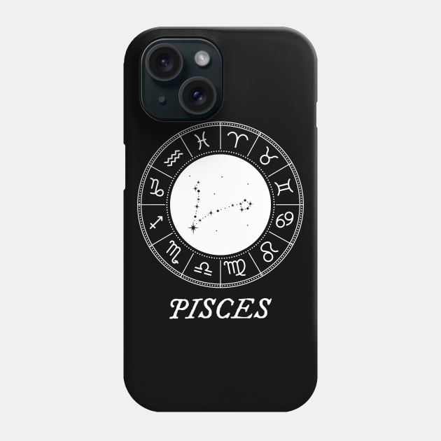 Pisces Zodiac Sign Design With Constellation Phone Case by My Zodiac Apparel