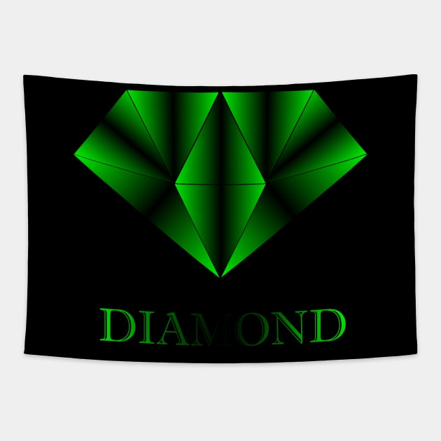 Green geometric diamond Tapestry by SAMUEL FORMAS