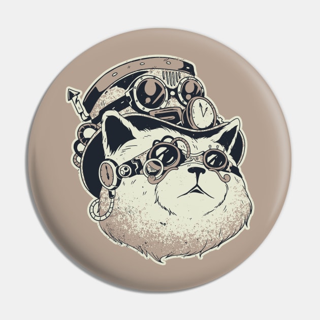 Cute Steampunk Cat Pin by Urban_Vintage