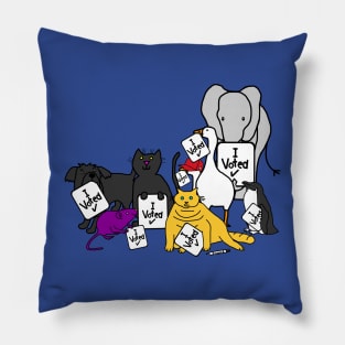 Animals Vote with Voted Signs Pillow