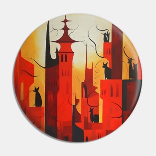 Scarlet Kittiescape Pin