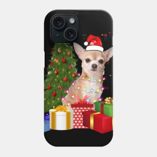 Chihuahua Christmas Tree Santa Hat Funny Xmas Gift Dog T-Shirt Phone Case