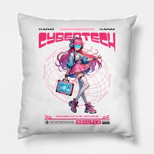 kawaii princess cyber tech anime girls Pillow