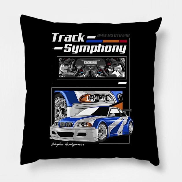 BMW GTR Track Symphony Pillow by Harrisaputra