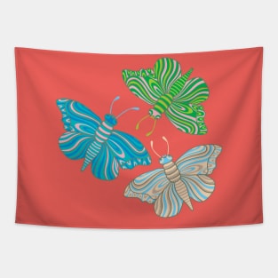 BOHO BUTTERFLIES with Retro Groovy Hippie Psychedelic Wings - UnBlink Studio by Jackie Tahara Tapestry