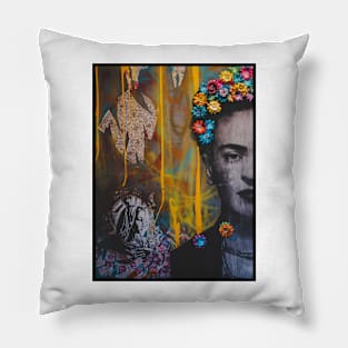 Colorful Frida Kahlo Graffiti Pillow