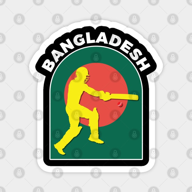 Bangladesh Cricket Batsman Bangladesh Flag Magnet by DPattonPD