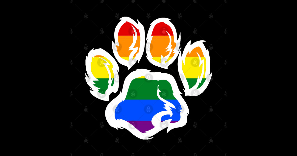 Lgbt Ally Pride Paw Print Fursuit Sticker Teepublic 