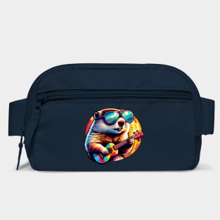 Groovy Groundhog Playing Ukulele fun colorful design Bag