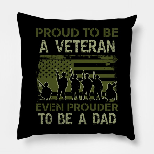 Proud To Be A Veteran Dad- patriotic- USA Pillow by Crimson Leo Designs